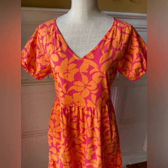 J CREW TROPICAL HAWAIIAN PRINT MIDI DRESS TIERED SIZE 4 - Picture 2 of 8